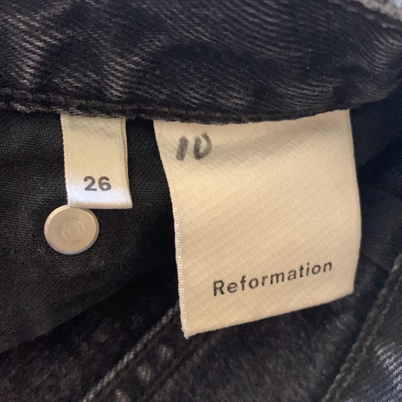 REFORMATION Jeans Shorts 26 Black High Waist Raw Hem Cutoff Festival Concert - Picture 6 of 9